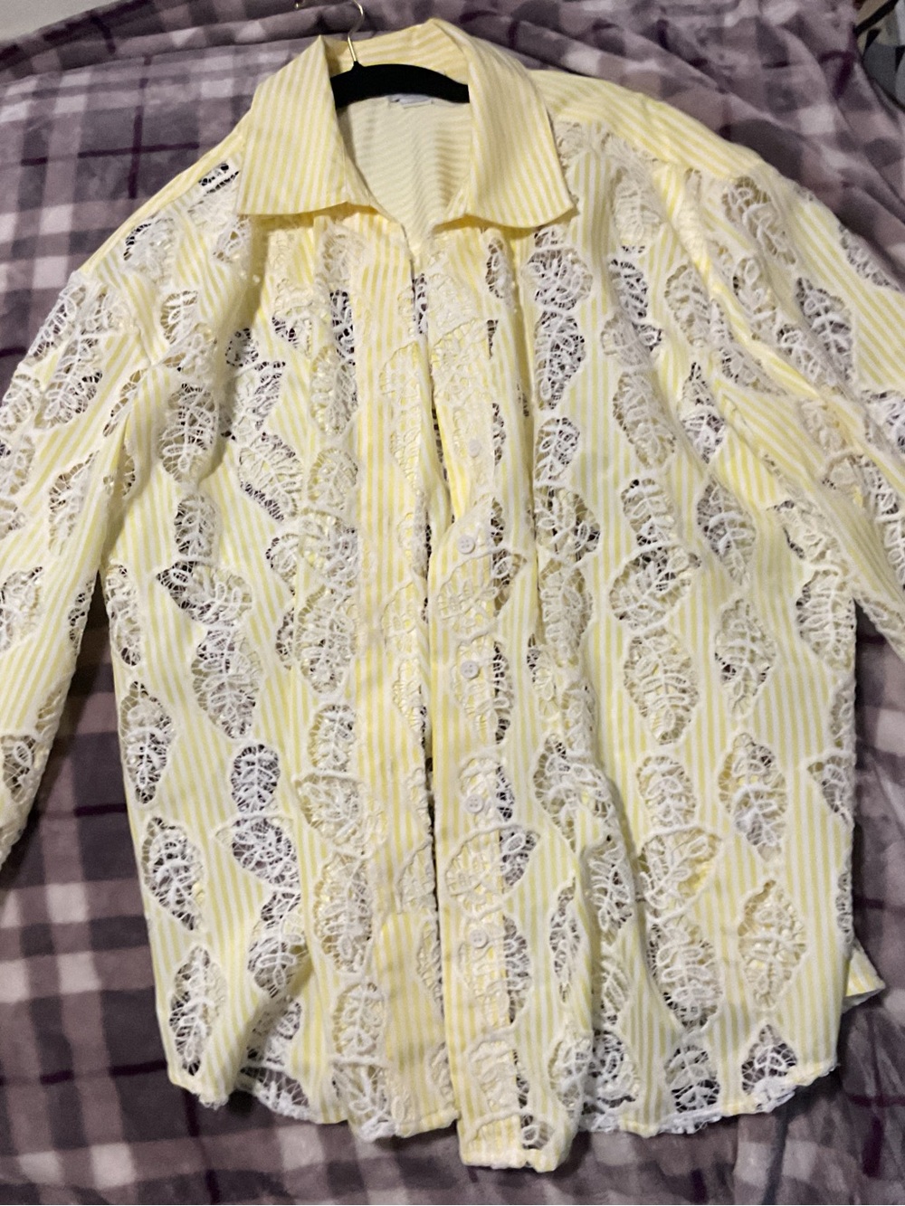 Elle Yellow and White Striped Blouse